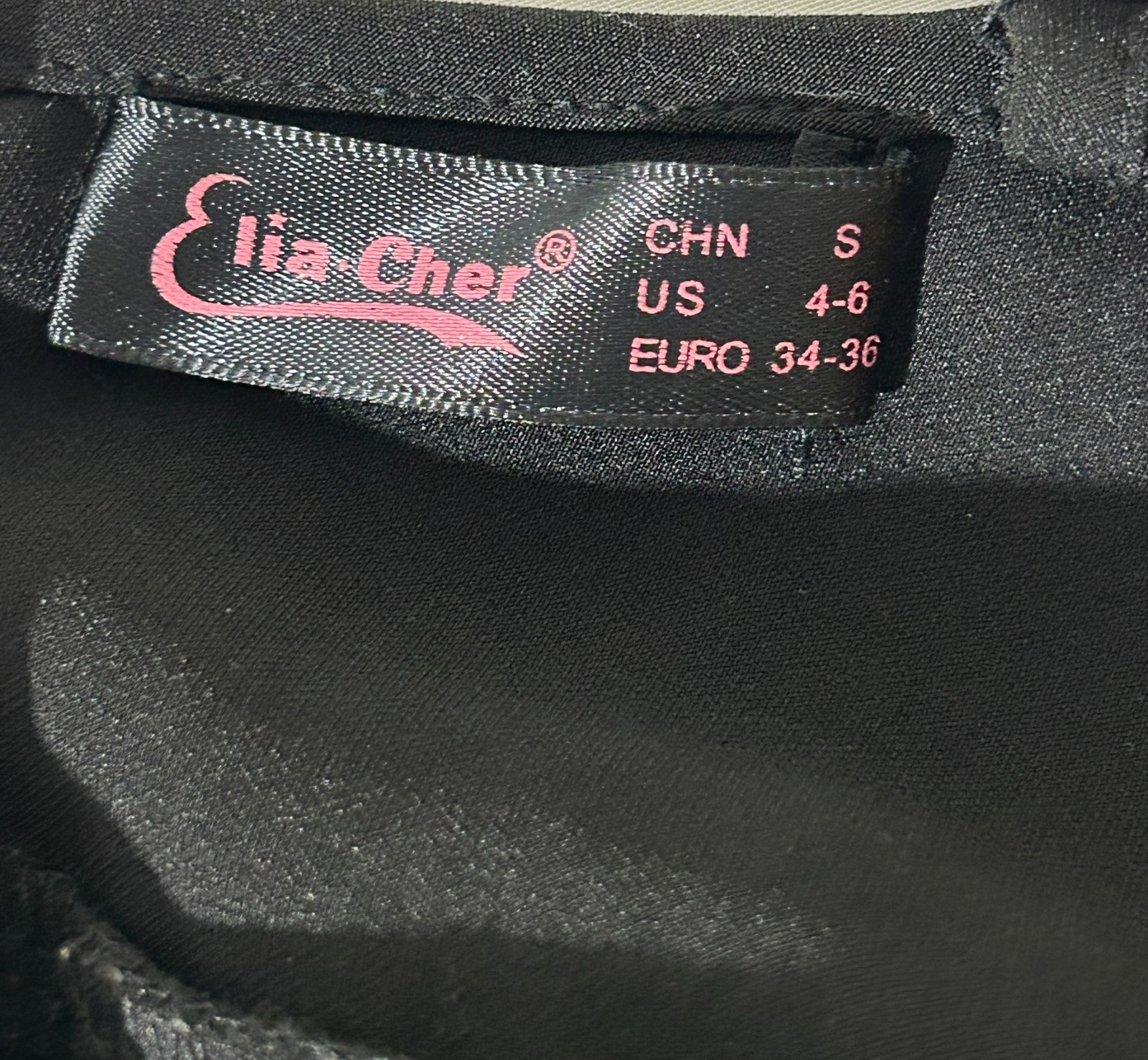 Elia Cher Black pleated, V Neck Spaghetti Strap, pockets, Dress Women S