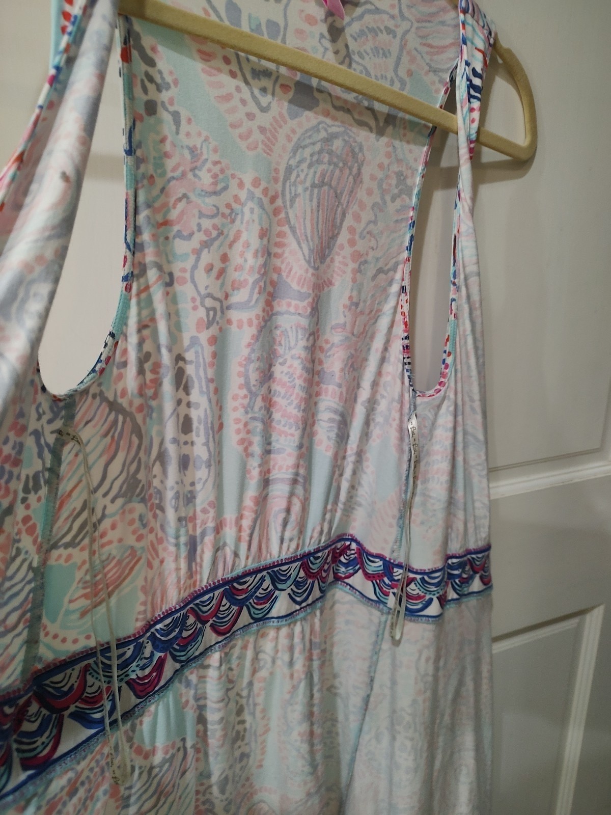 Lilly Pulitzer BELLINA WRAP DRESS Shell Me About It Blue Pink M 97172