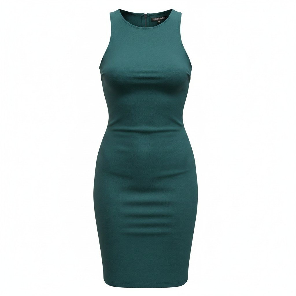 Fashion Nova Bodycon Midi Dress Womens XS Green Excellent Sleeveless Ponte D5635