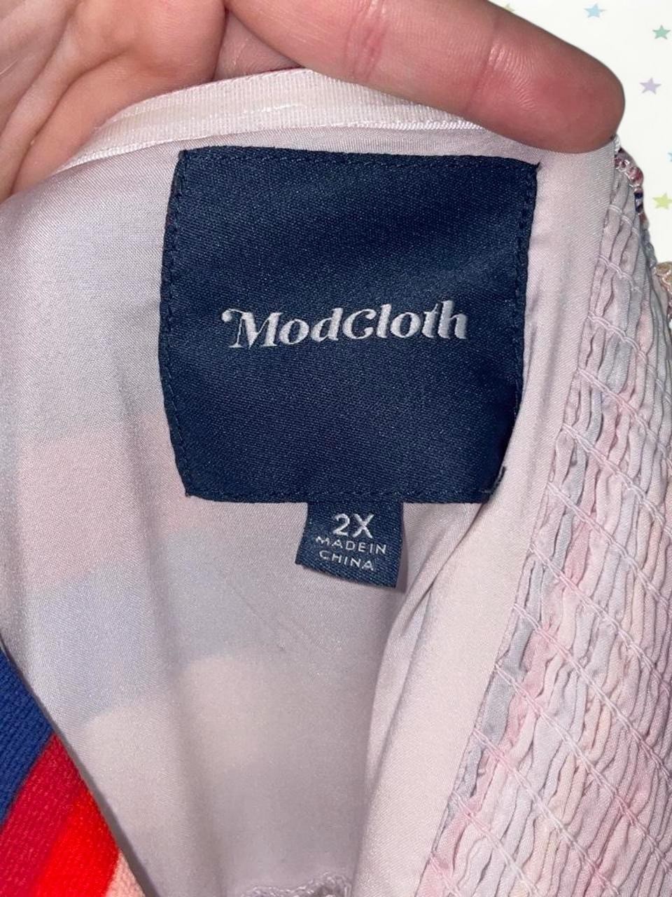 ModCloth Plus Size 2X Multicolor Striped Midi Halter Dress
