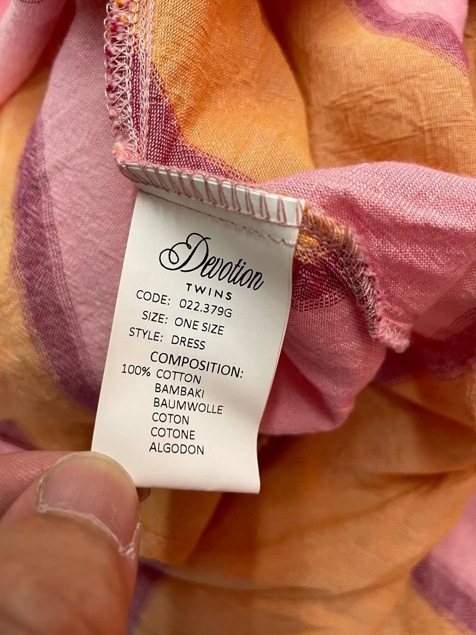 Devotion Twins Oversize Flowy Maxi Dress Womens One Size Pink Orange Boho NWT