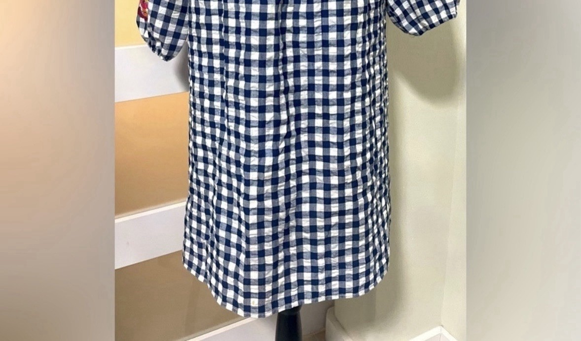 Skies Are Blue Sz M Shift Dress Mini Tunic Off Shoulder Cotton Embroidered Blue