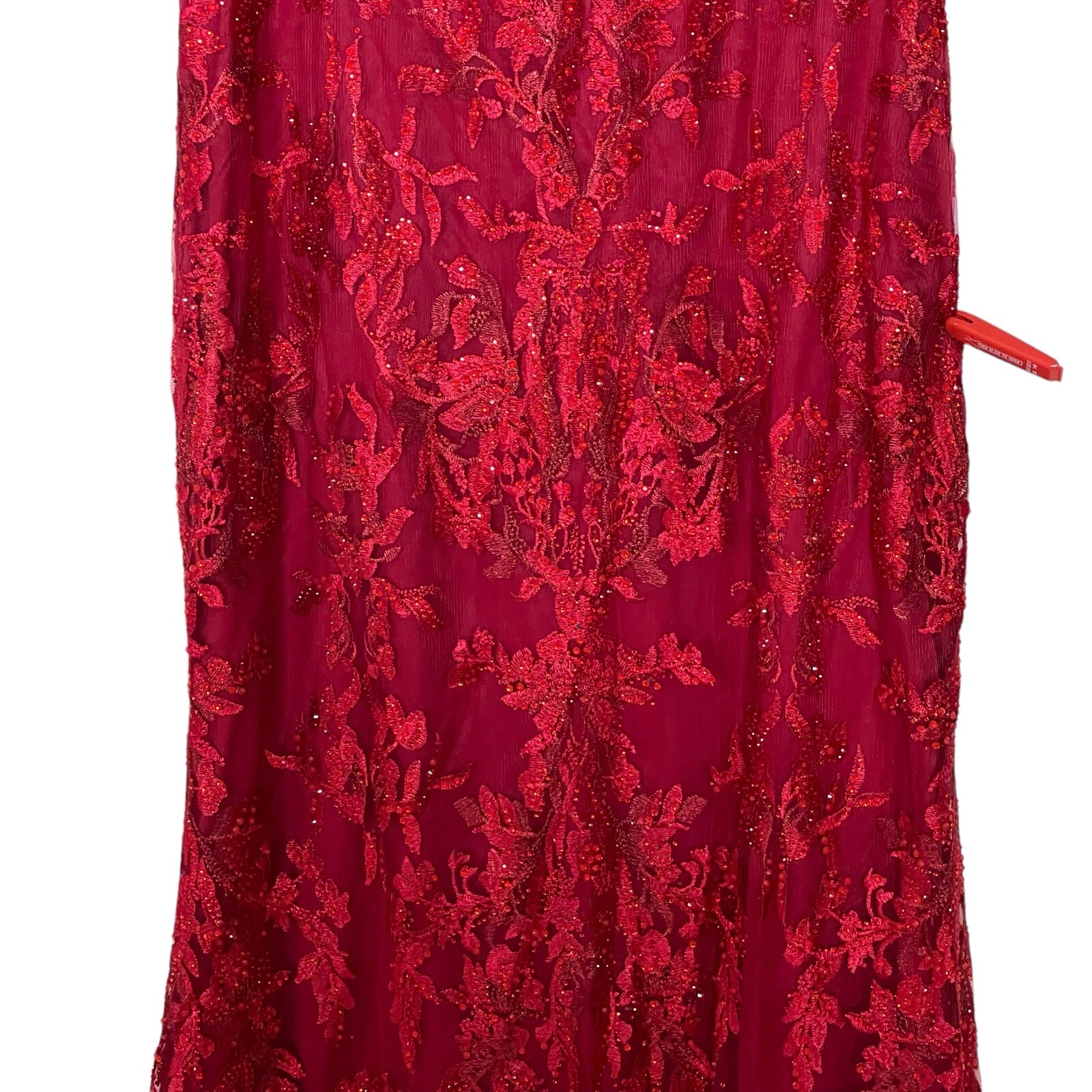 Mac Duggal Gown Dress Womens Size 18 Mermaid Red Lace Sequin Beaded 20330 $798