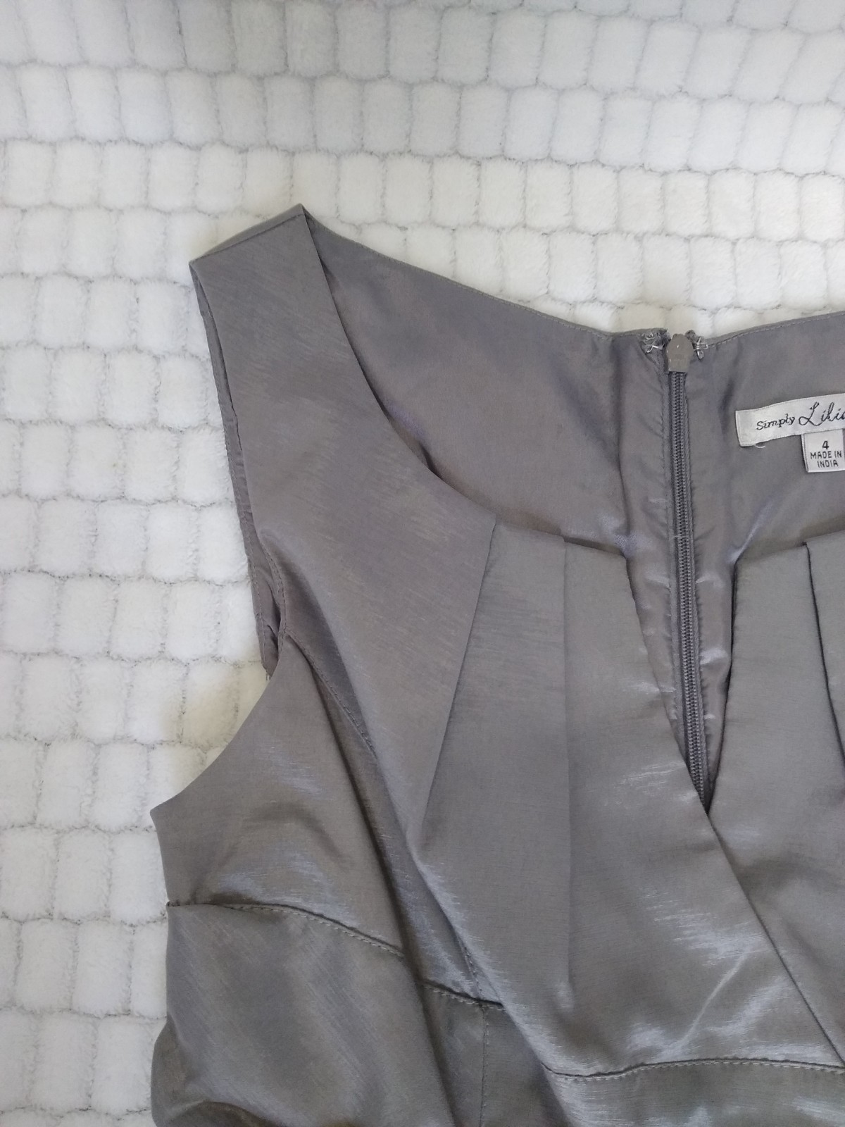 Simply Liliana Y2K Metallic Pewter Gray Sexy Sheath Pencil Dress Size XS