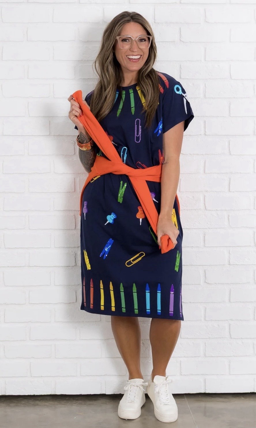🖍️📎📌Queen Of Sparkles XS Sequined School Supplies Dress EUC