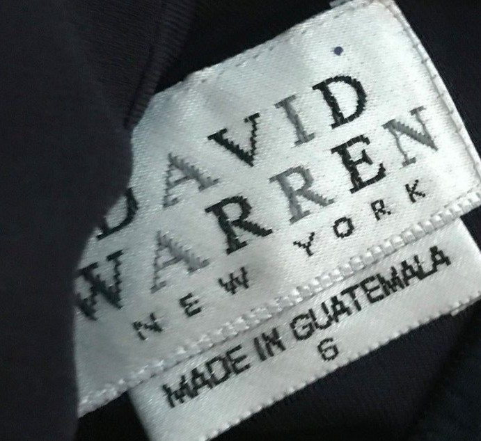 David Warren Womens Dress Navy Blue Rhinestone Specks Asian Inspired Size 6 NEW