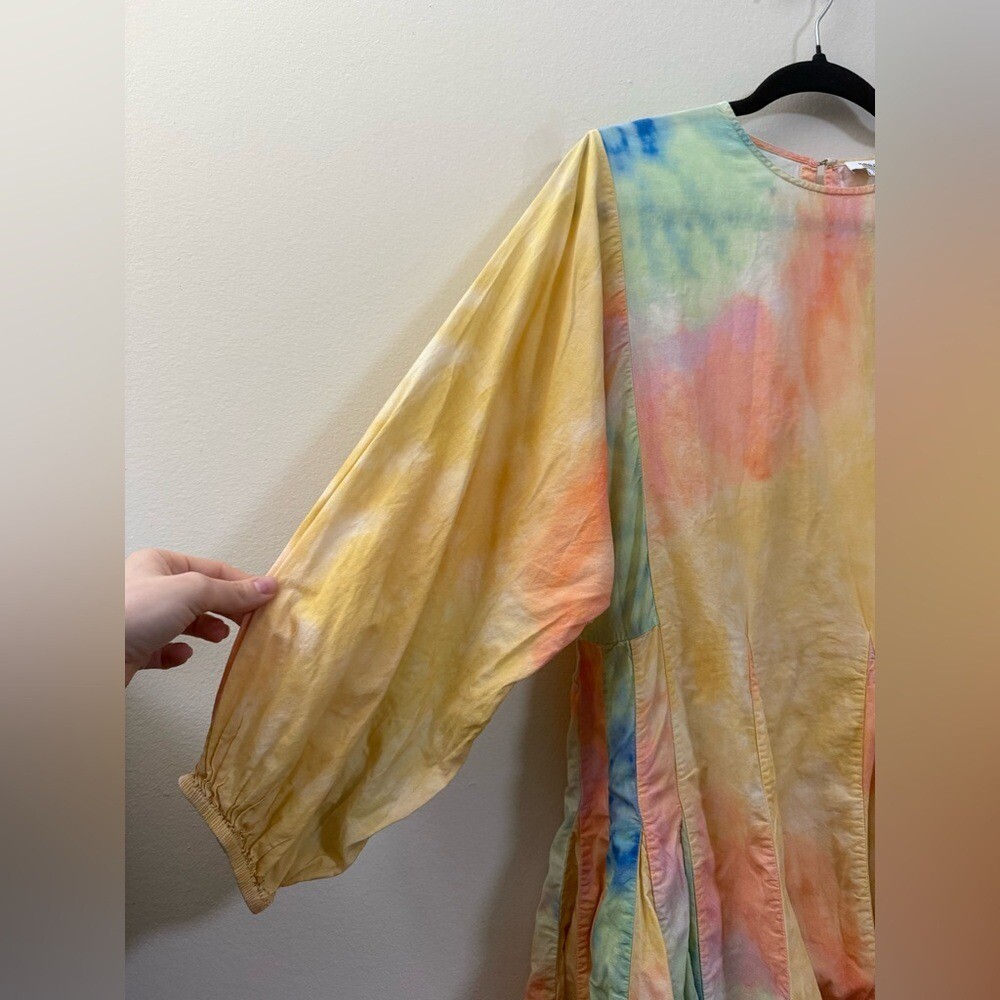 Rhode Ella Tie Dye Pleated Shift Multicolor Mini Dress (NO BELT) – S