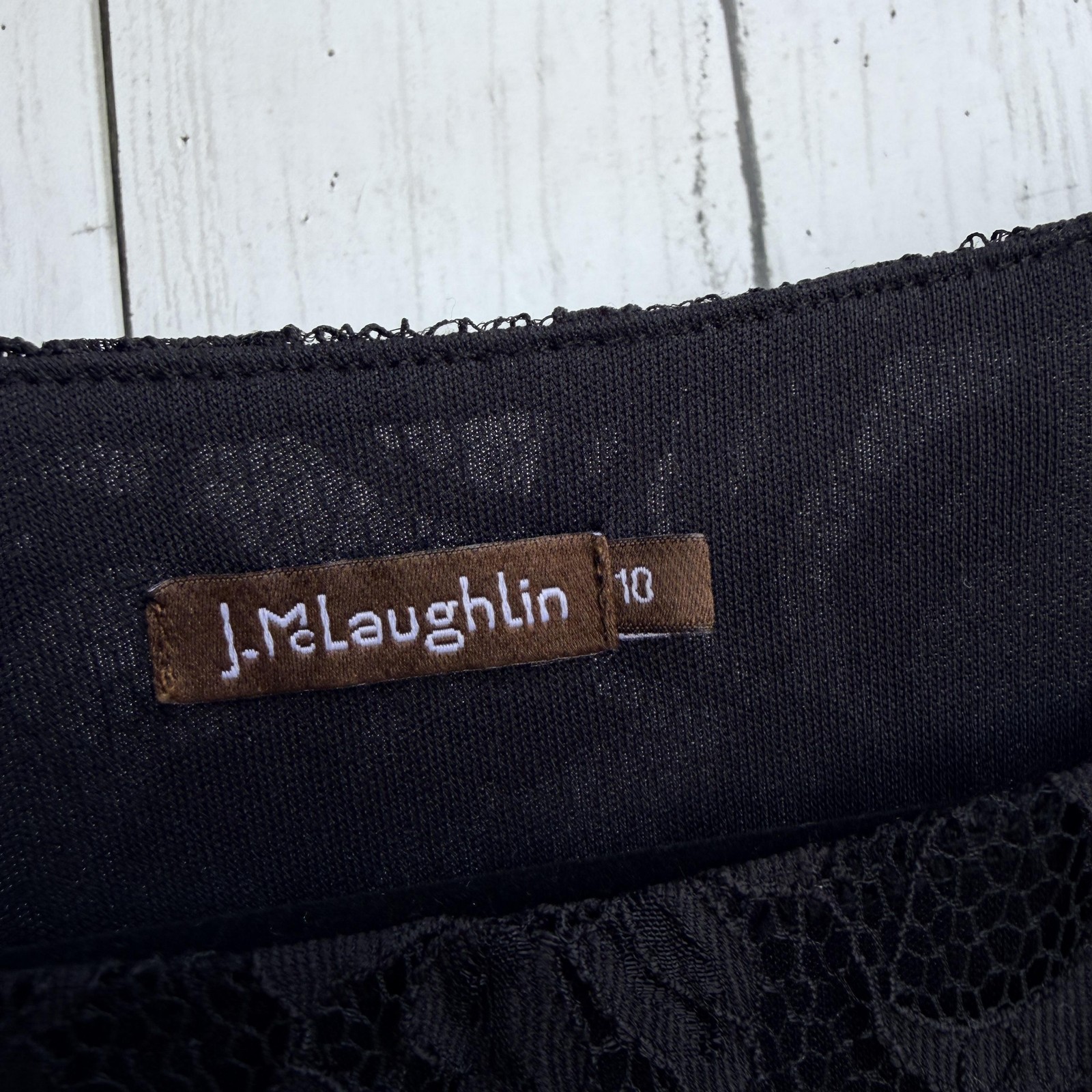 J. McLaughlin Dress Womens 10 Black Floral Lace Sheath Gothic Punk Lined