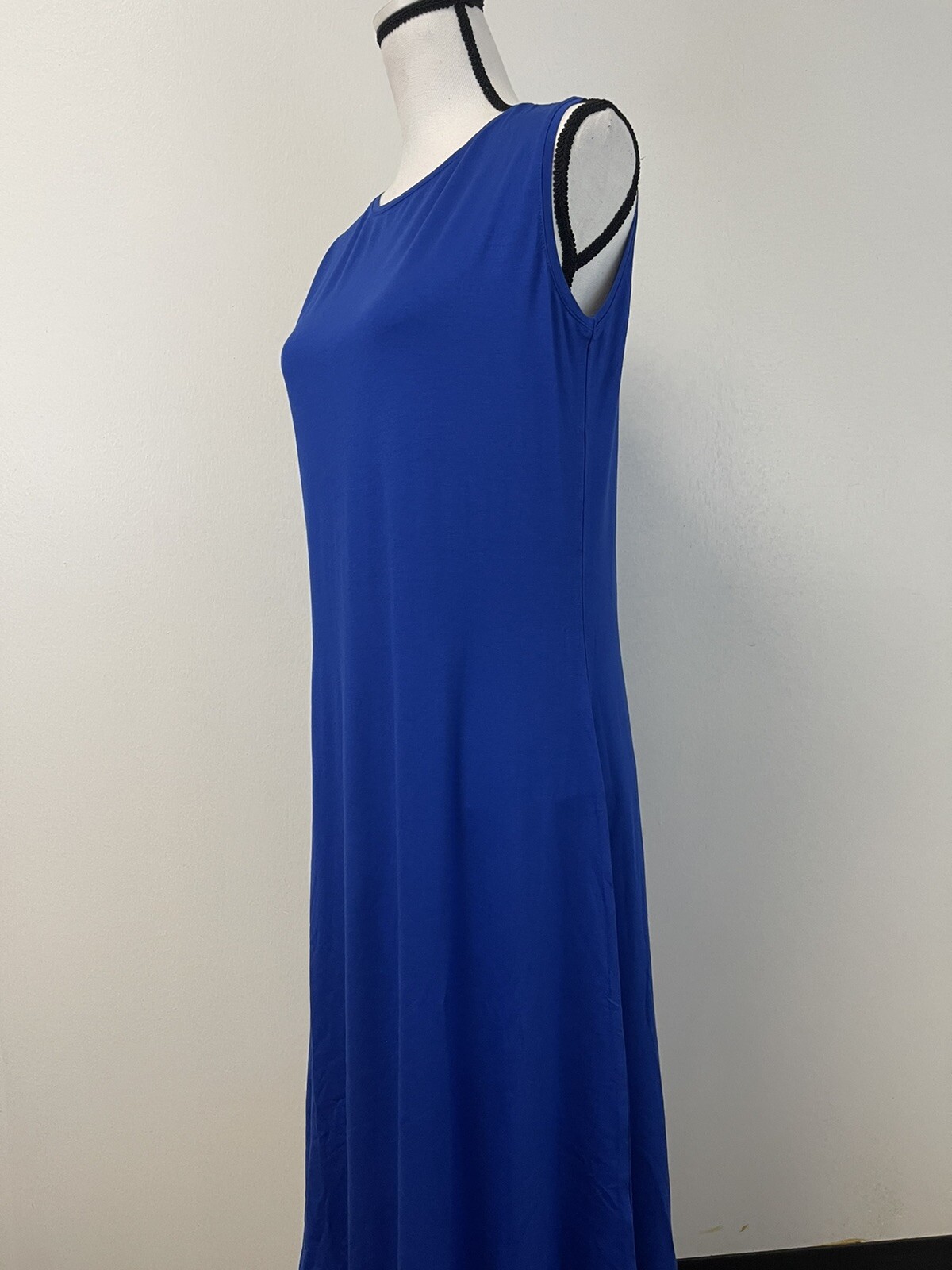 Alex Shift Dress Womens 10 Blue Sleeveless Sundress Solid A Line n71