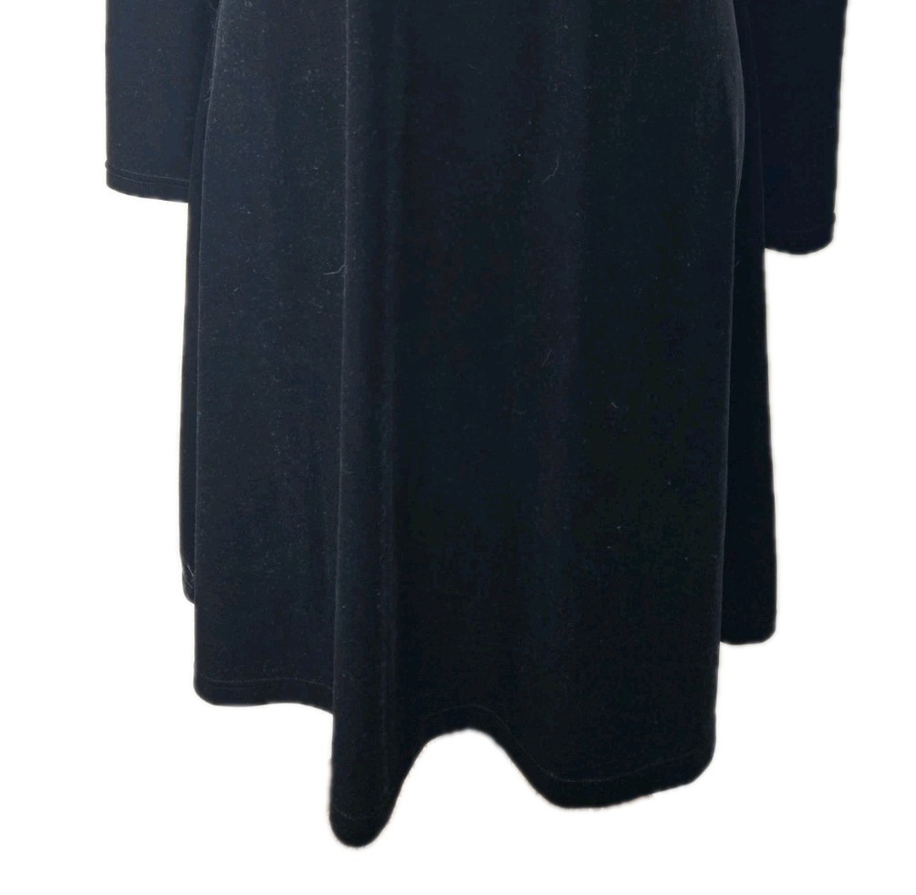 Jacqueline Ferrar Black Velvet Long Sleeve Midi Dress Size 6 Classic Holiday