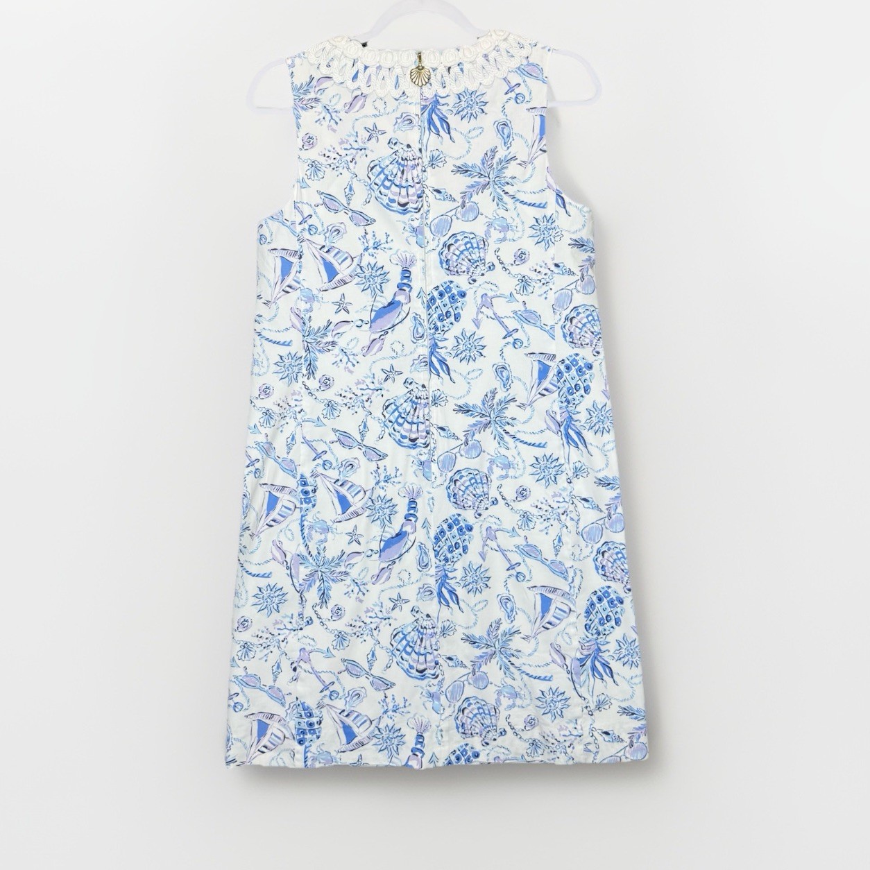 Lilly Pulitzer Annabelle Stretch Shift 2 Shells Pineapple Beachy Coastal Resort