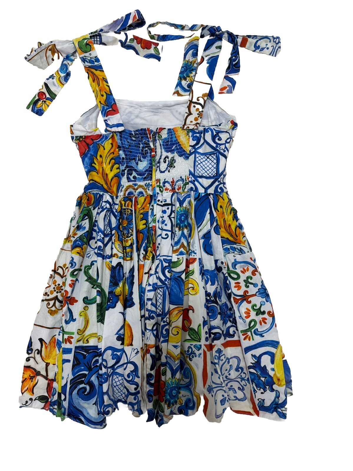 100% Cotton Elegant Floral Printed Painted Women Dress+US SELLER