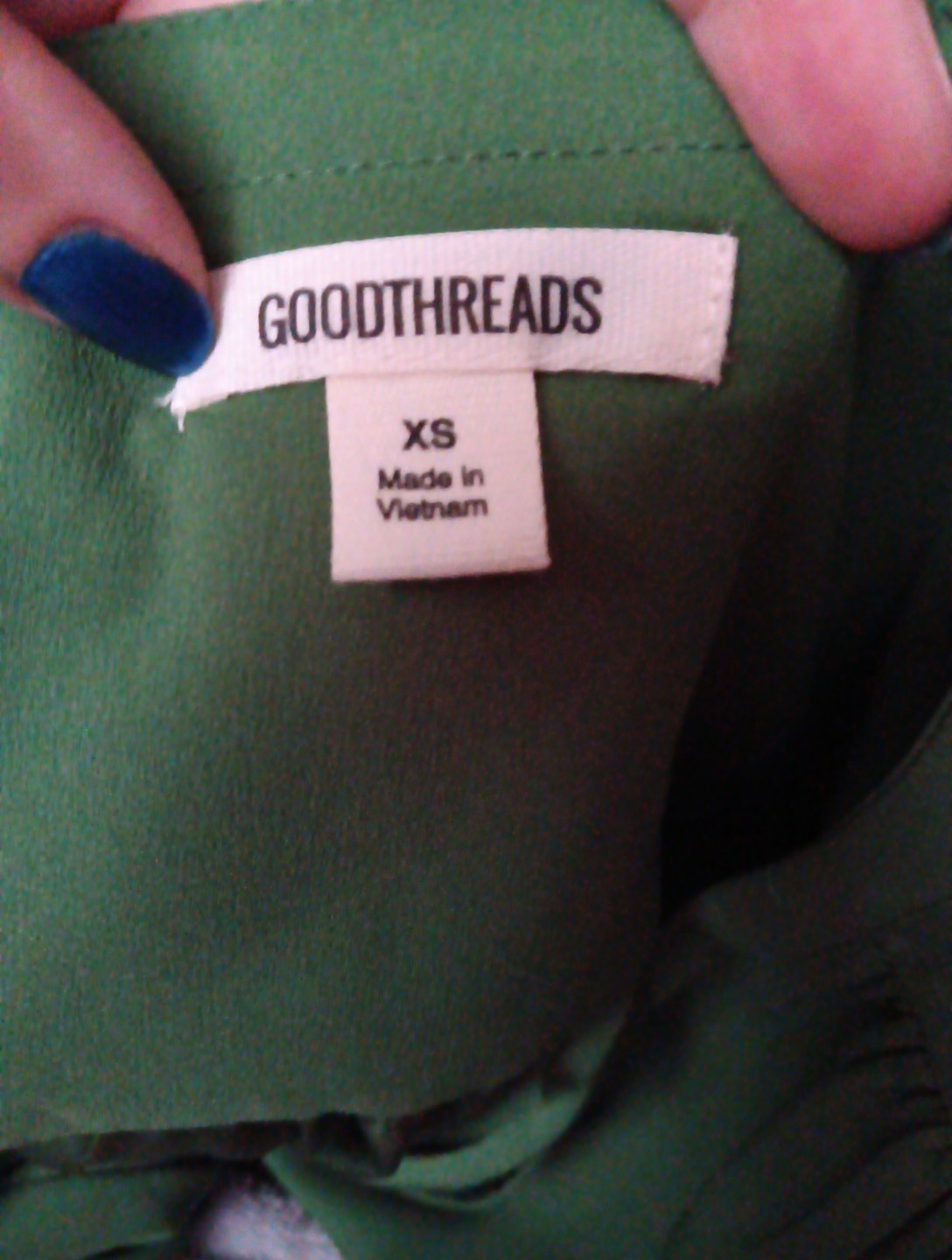 Goodthreads Womens Casual Dress Size Xs Green Short Sleeves Knee Length Belted