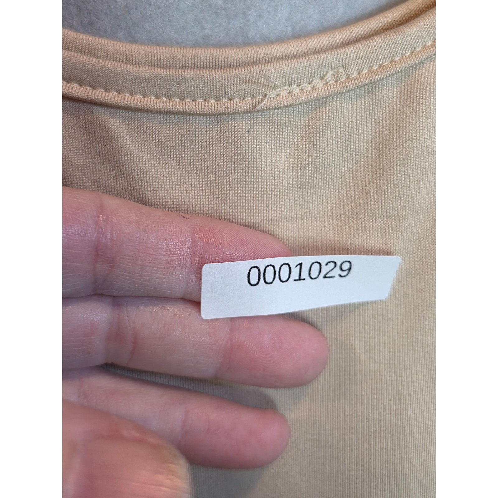 Tan Beige Bodycon Tank Dress Sleeveless Scoop Neck Stretch Mini 0001029