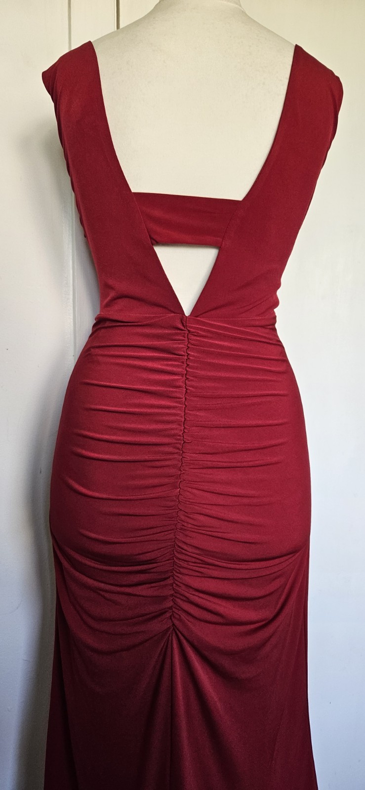COAST Dress Sz 14 Red maxi prom long party wedding Guest Evening Ruched Cruise