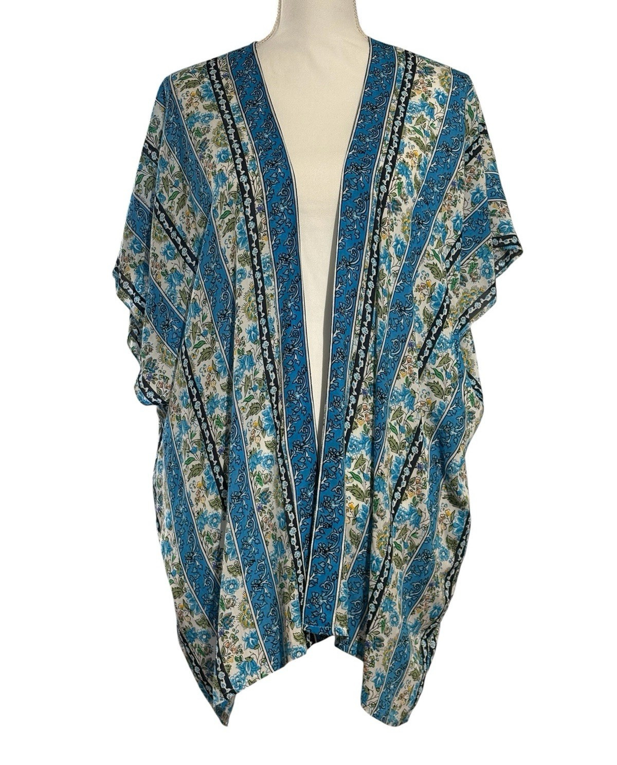 LOFT OUTLET Blue Floral Modal Kimono Cardigan Size XS/S NWT