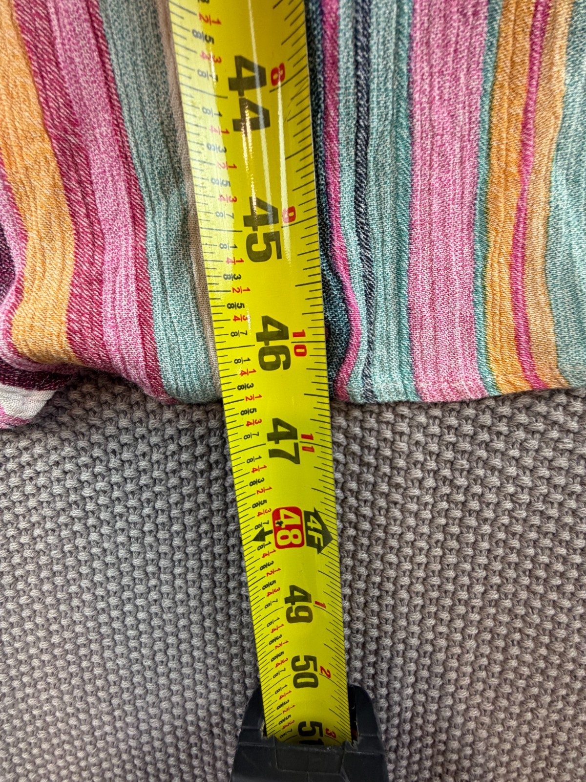 Gilli Multi Color Striped Smocked Maxi Dress Orange Blue Pink Yellow Size L -EUC