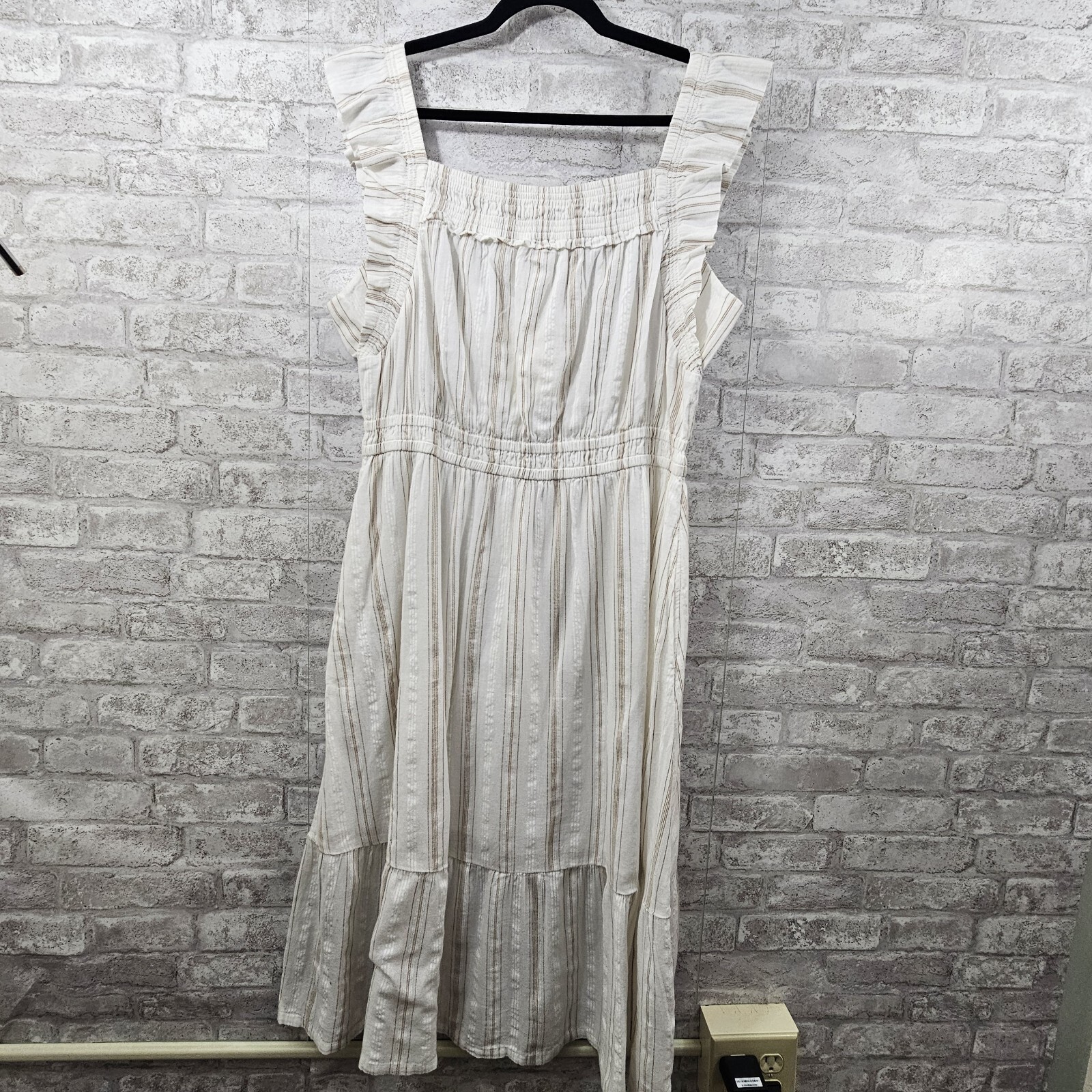 Matilda Jane Good Hart GH DeSoto Striped Smocked Midi Dress Size Large NWT