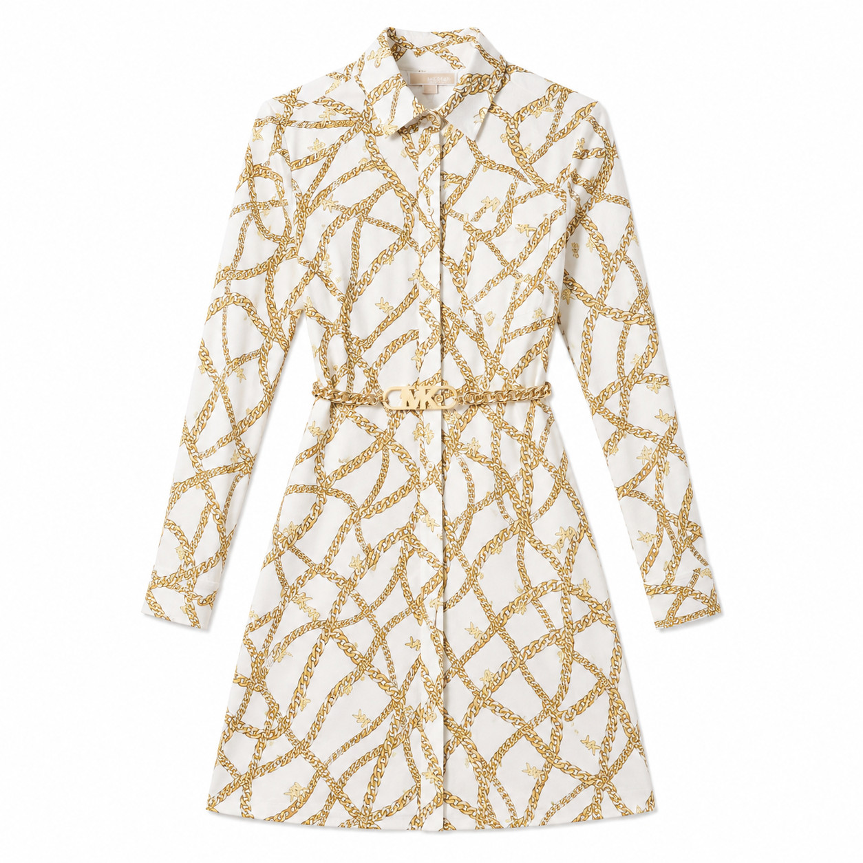 Michael Kors Chain Print Shirt Dress Belt