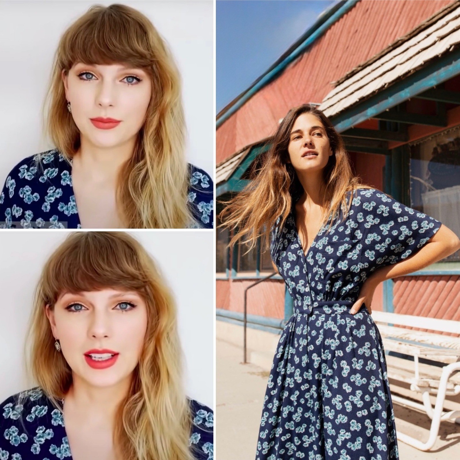 Christy Dawn The Lottie Dress Navy Bloom Size XS As Seen on Taylor Swift