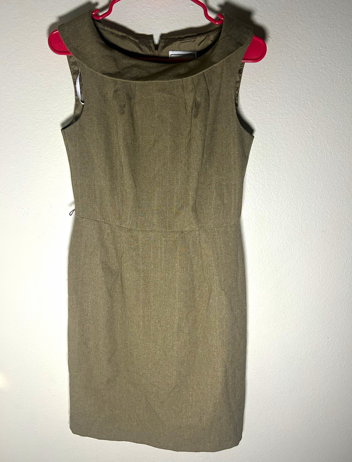 Karin Stevens Brown Solid Sheath Dress Women’s 6 Regular Sleeveless Lined Zip