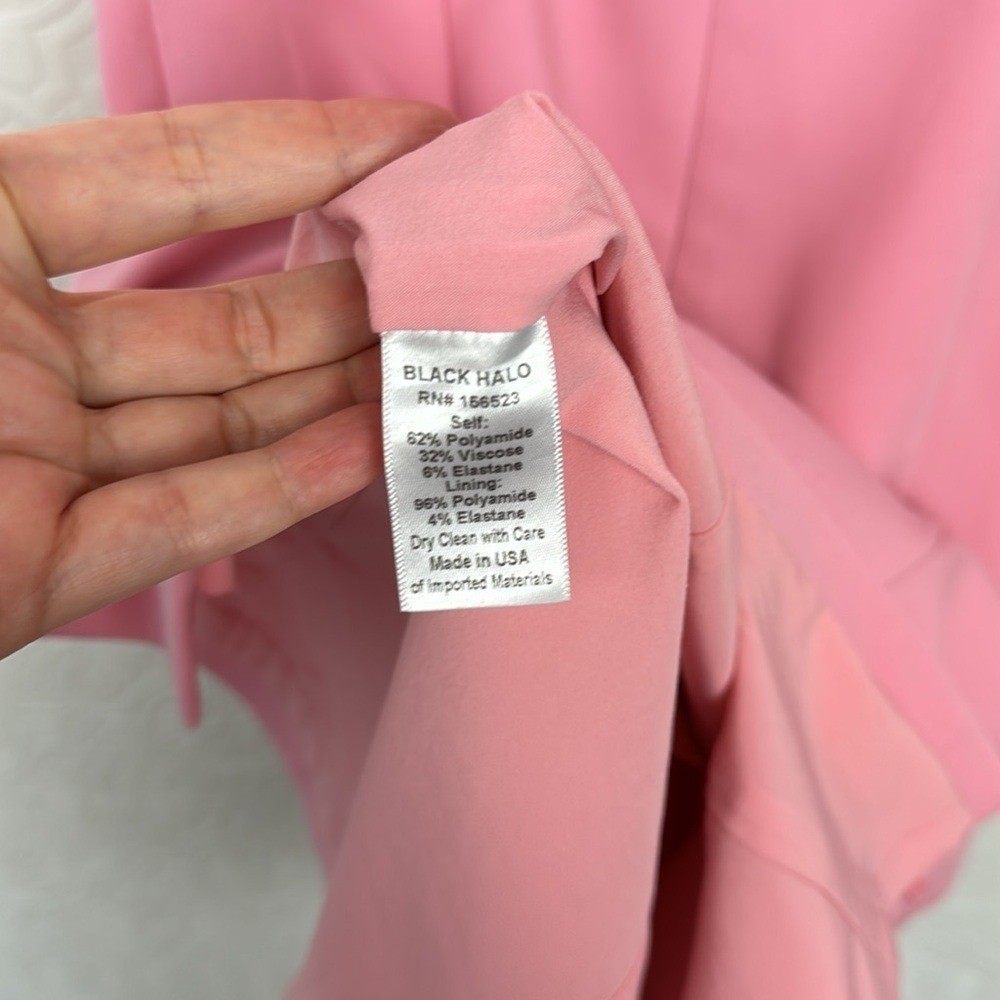 Black Halo Asymmetrical Light Pink Blaze Sheath Dress Sleeveless Collar Career