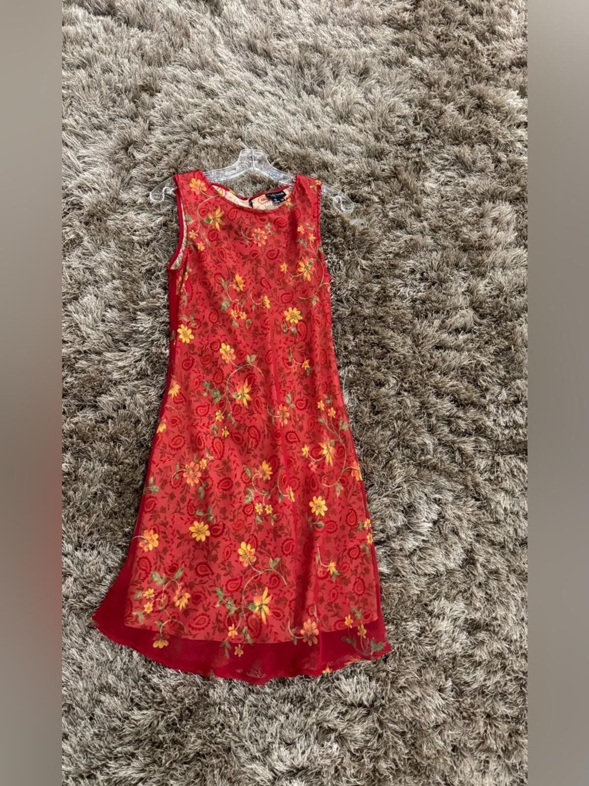 My Michelle Red Floral Overlay Dress
