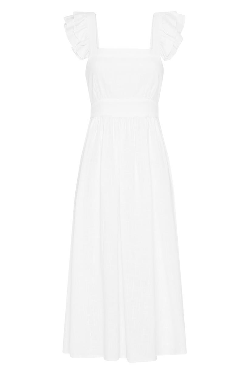 Spell & The Gypsy Lisa Danielle ~ Darling Frill Sleeve Dress White L Fit M 12