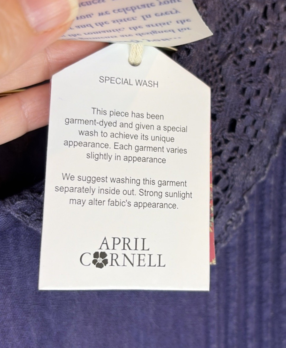 NWT April Cornell Library Dropwaist Dress Sz XS Dark Academia Cottagecore Boho