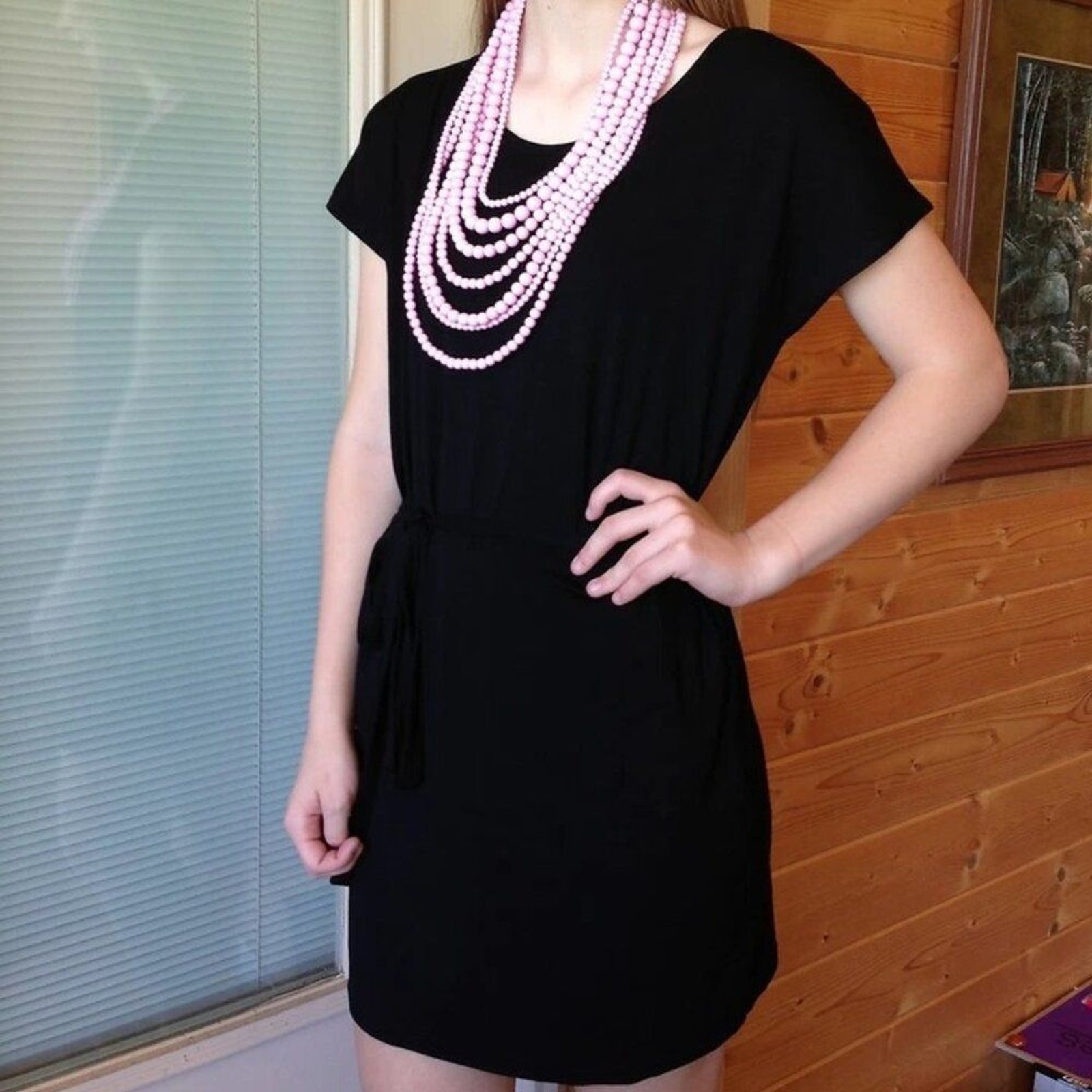 PIKO 1988 Authentic Tie Waist Dress Pockets Bamboo Spandex NWT! Pink Size Small