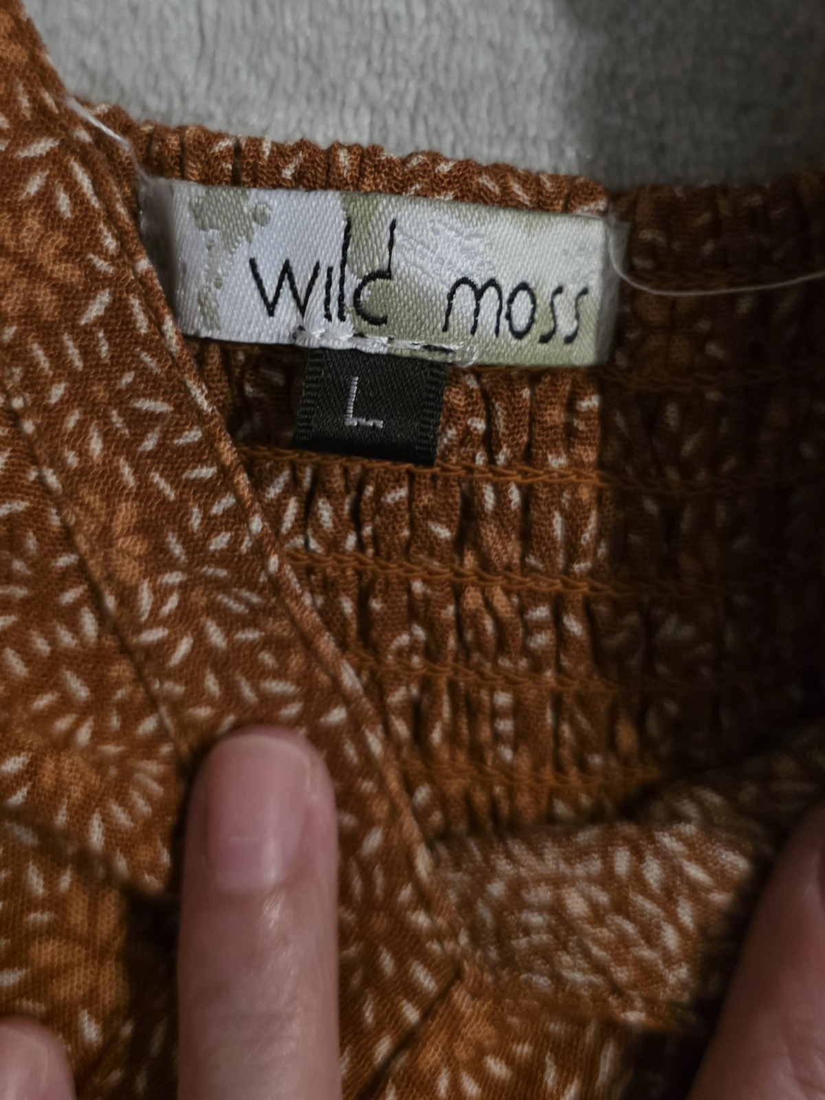 Wild Moss Women’s Floral Print Dress Rust Copper, Size L