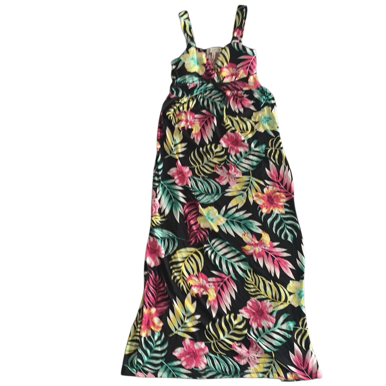 Jamie & Layla Small Multicolor Tropical Floral Printed Long Dress 95% Polyester