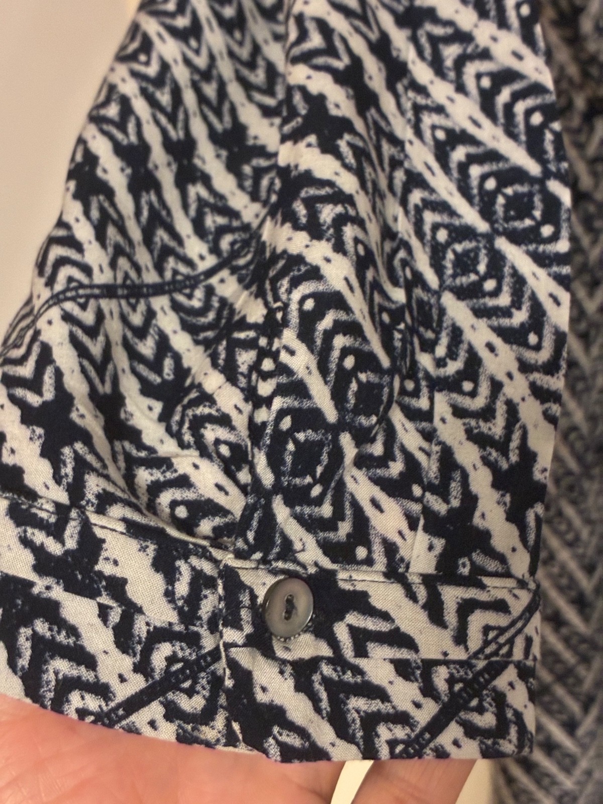 Monsoon size 22 Ruby Geometric print dress navy blue white tunic midi Tie waist