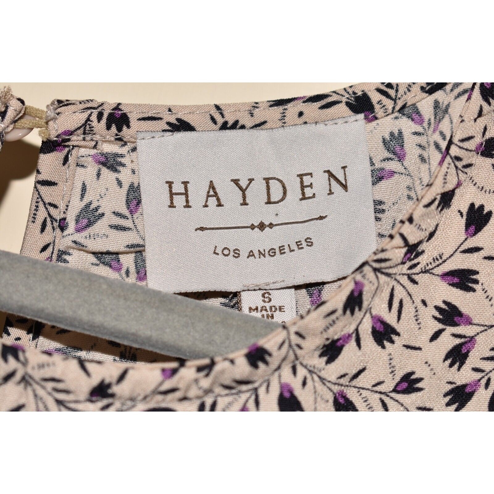 HAYDEN LA $65 Ditsy Print Pleated Skirt Midi Dress Light Gray Small
