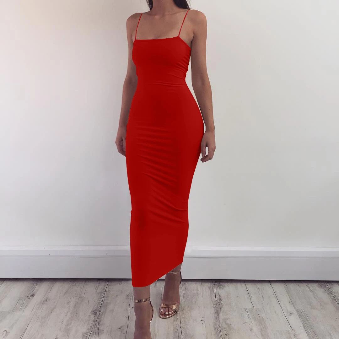 JZ461 New Summer Women’s Dress Long Sling Dresses Club Sexy Suspender Dress