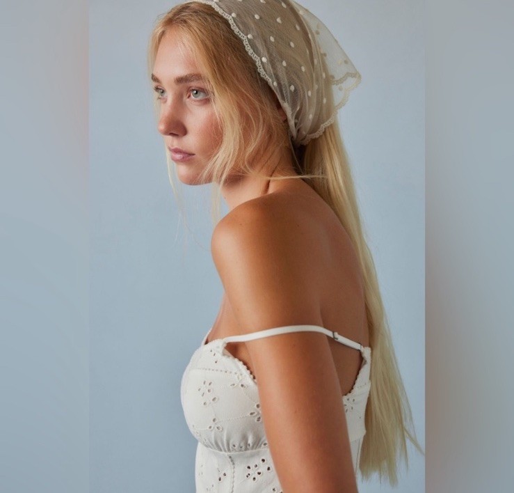 NWOT Free People Full Bloom Mini A-Line Slip Dress Eyelet White Sz M