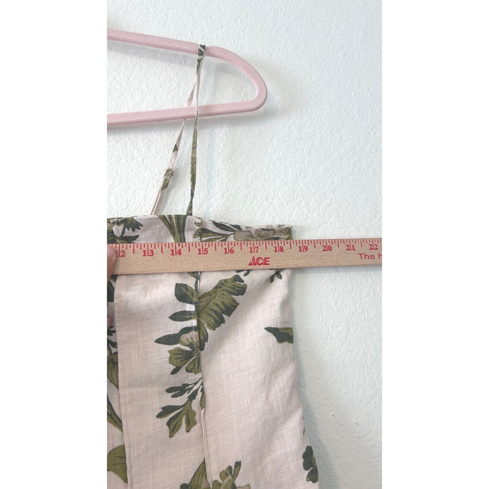 & Other Stories Linen Tropical Palm Print Mini Dress Los Angeles Atelier US 10