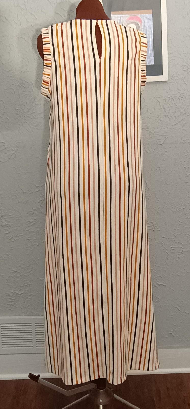 Sfera Collection Striped Maxi Sleeveless Dress Medium