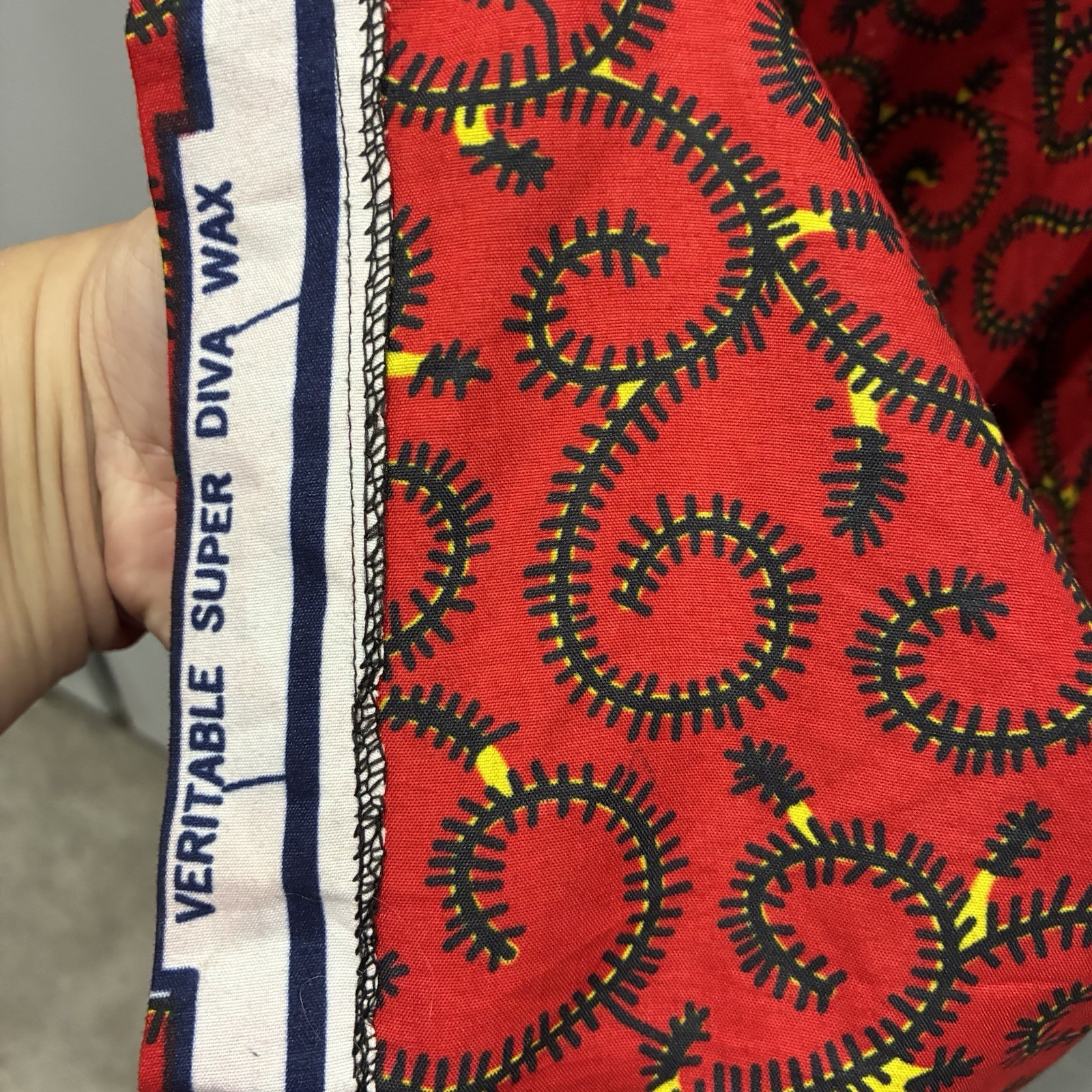 Handmade Ankara African Wax Print Formal Ocassion Dress Red Flutter Sleeve XL