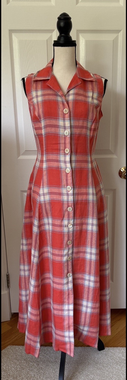 NEW* J. Peterman Linen Button-up Maxi Dress 8 Vintage Style 1940s 🇺🇸 *USA