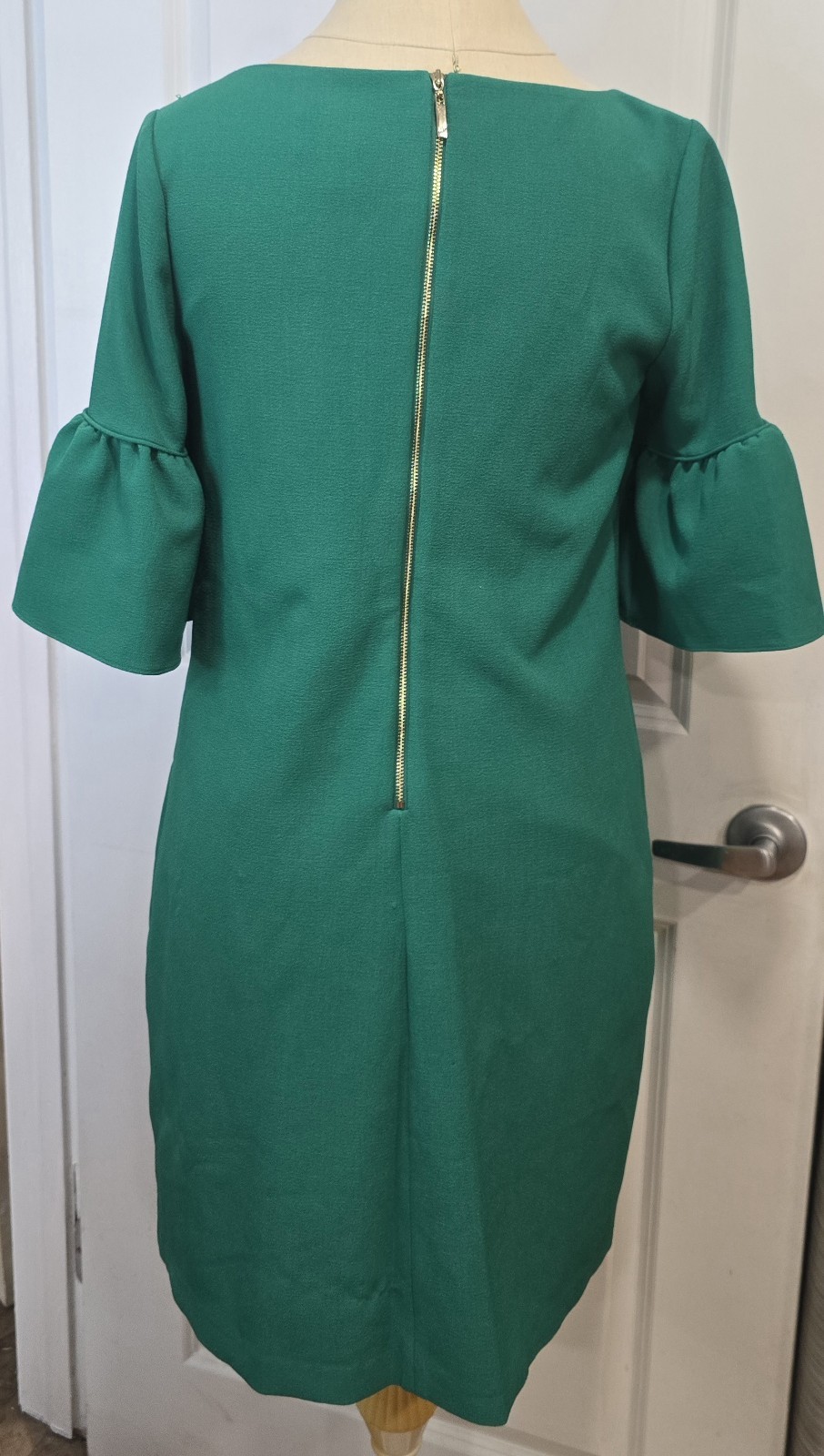 J Howard Womens Dress Size 6 Emerald Kelly Green Front Pockets Zipper Excellent