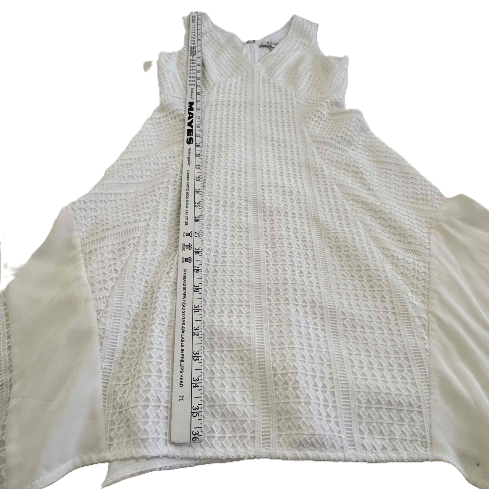 Derek Lam 10 Crosby White Vneck Handkerchief Hem Textured Dress Size 2