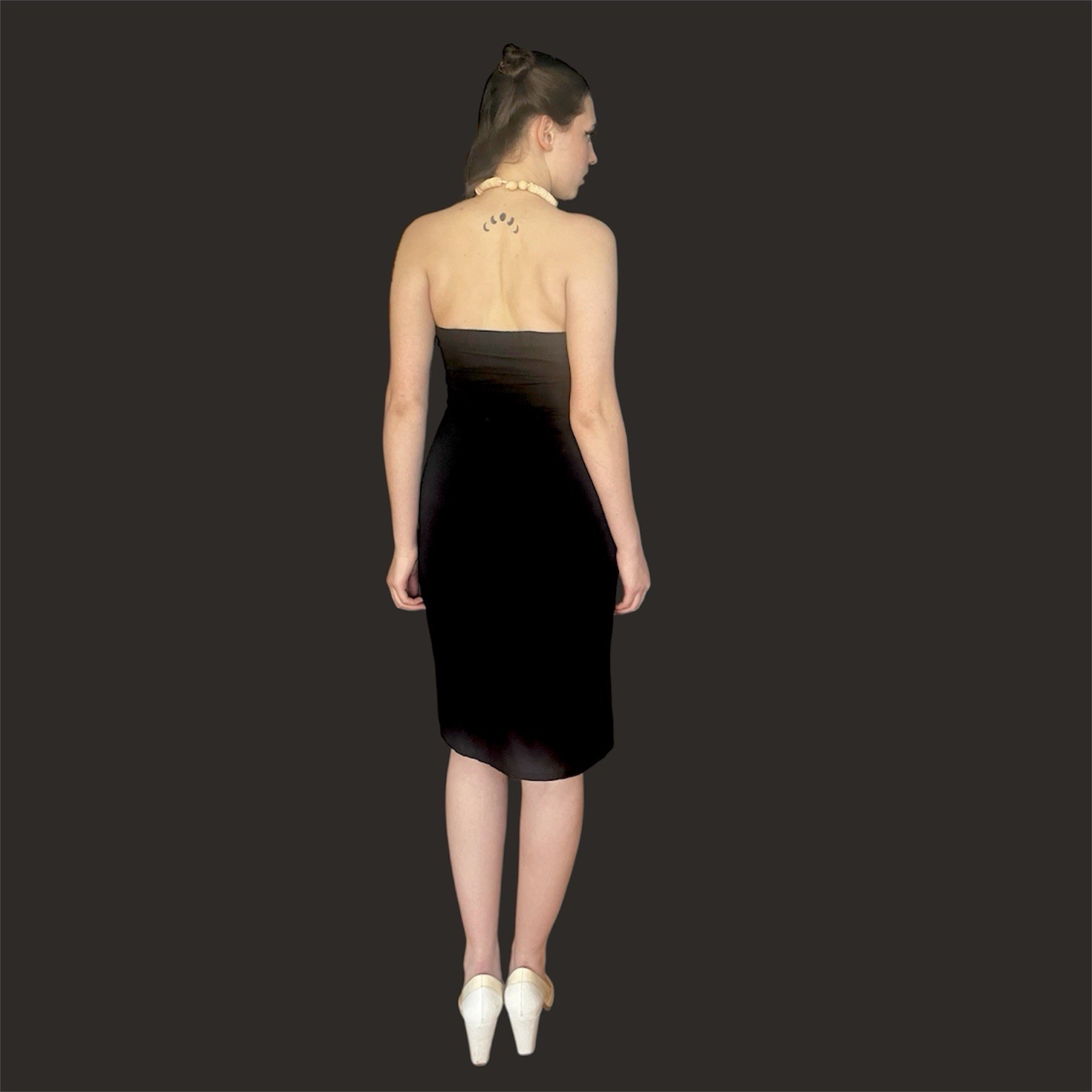 NWT Black Strapless Dress: Structured Buttoned w Front Pockets & Slits S/M/L