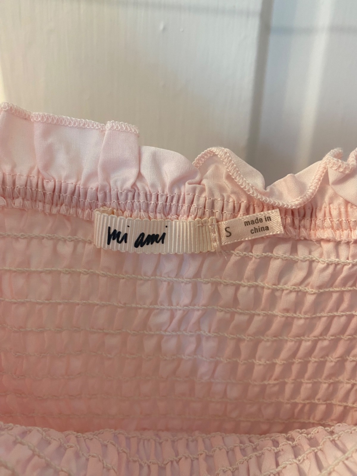 Francesca’s Mi Ami mini pink long sleeve ruffle dress