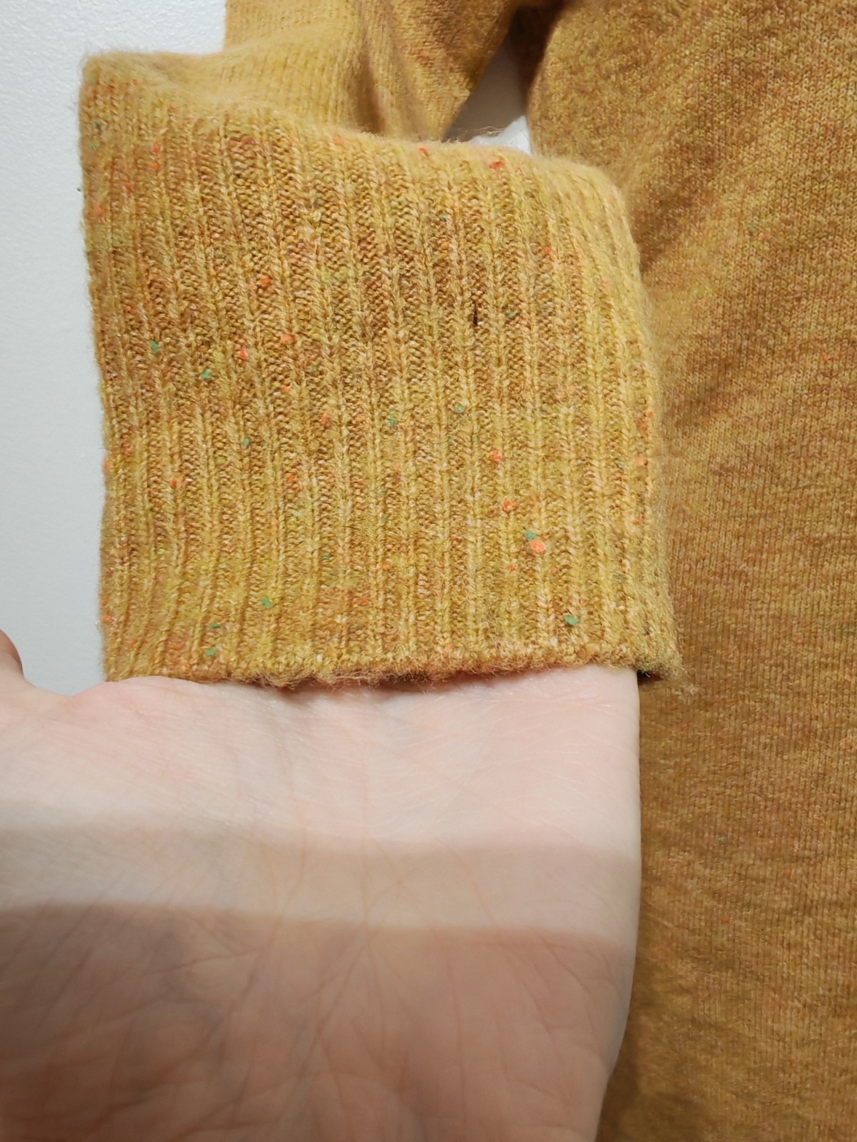 Monsoon mustard yellow brown knitted jumper dress M 14