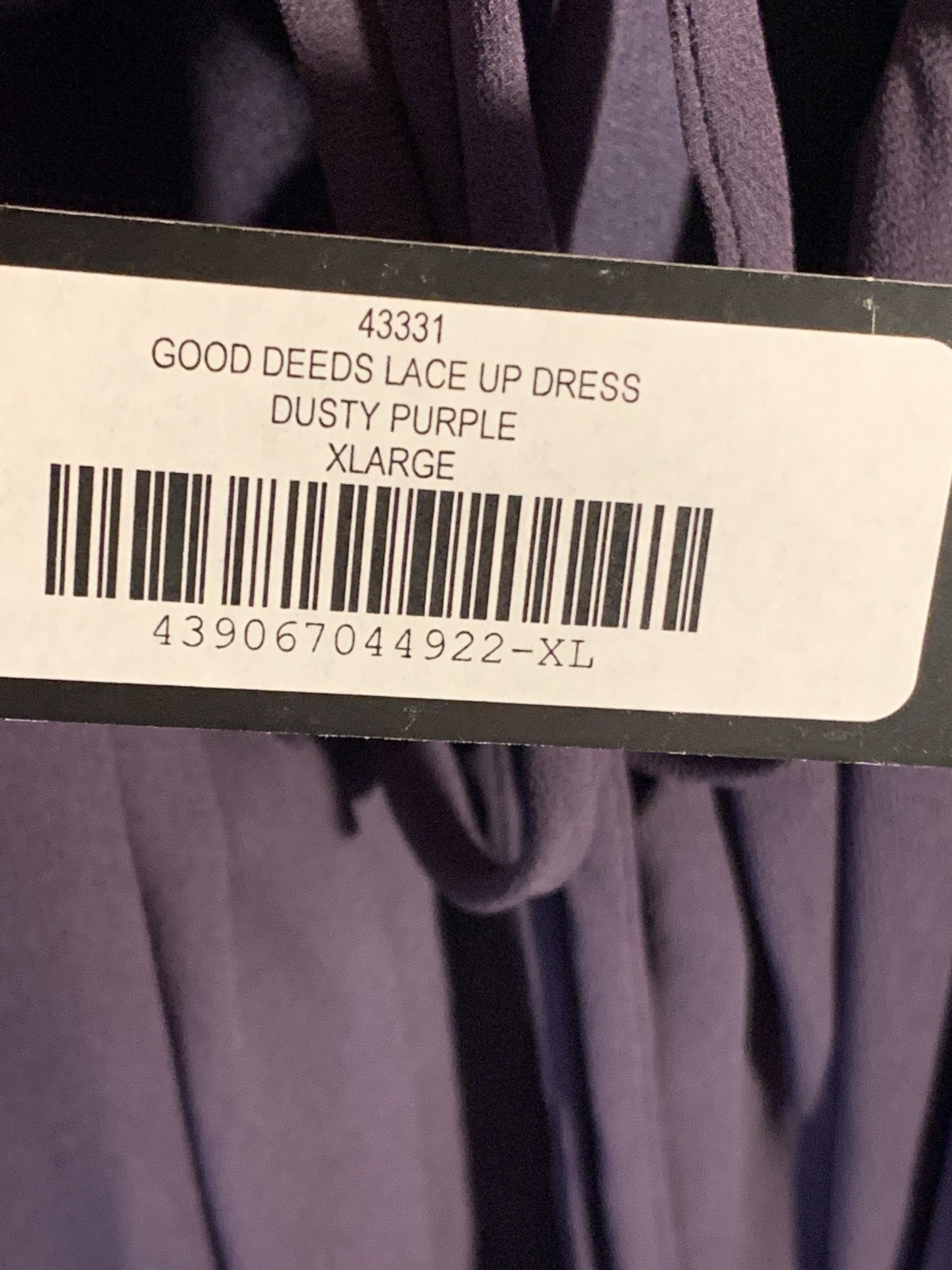 NWT Lulus Good Deeds Lace Up Dress Dusty Purple XL Fairy Coquette Bachelorette