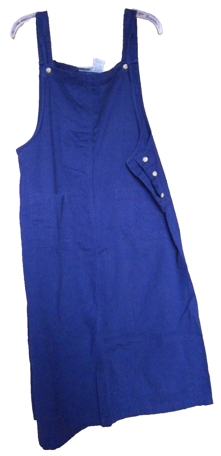 Capacity Overall Jumper Dress XL Navy Blue Long 100% Cotton Vintage 90s