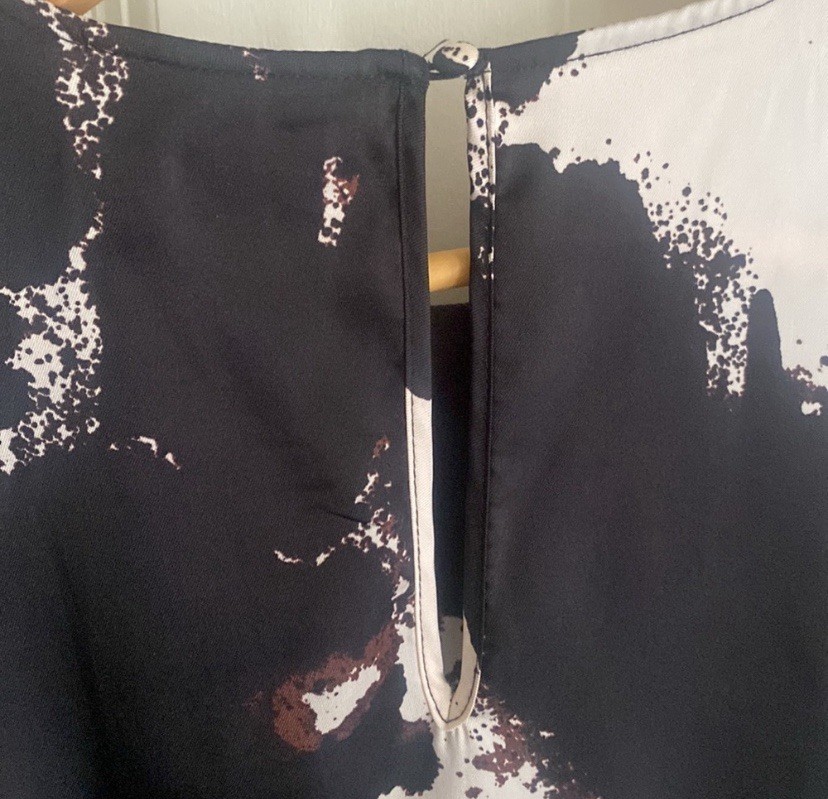 Alexis x Target Ruffle Mini Dress Size S Abstract Print Black & Tan Rope Belt