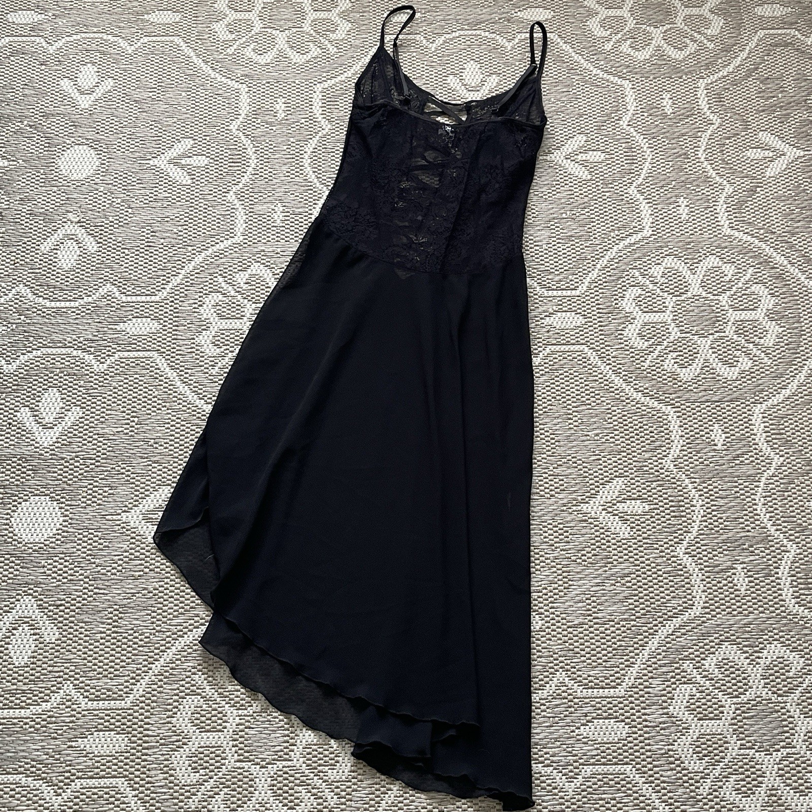 Rampage Lace Elastic Corset Asymmetrical Sheer Layering Dress Lingerie
