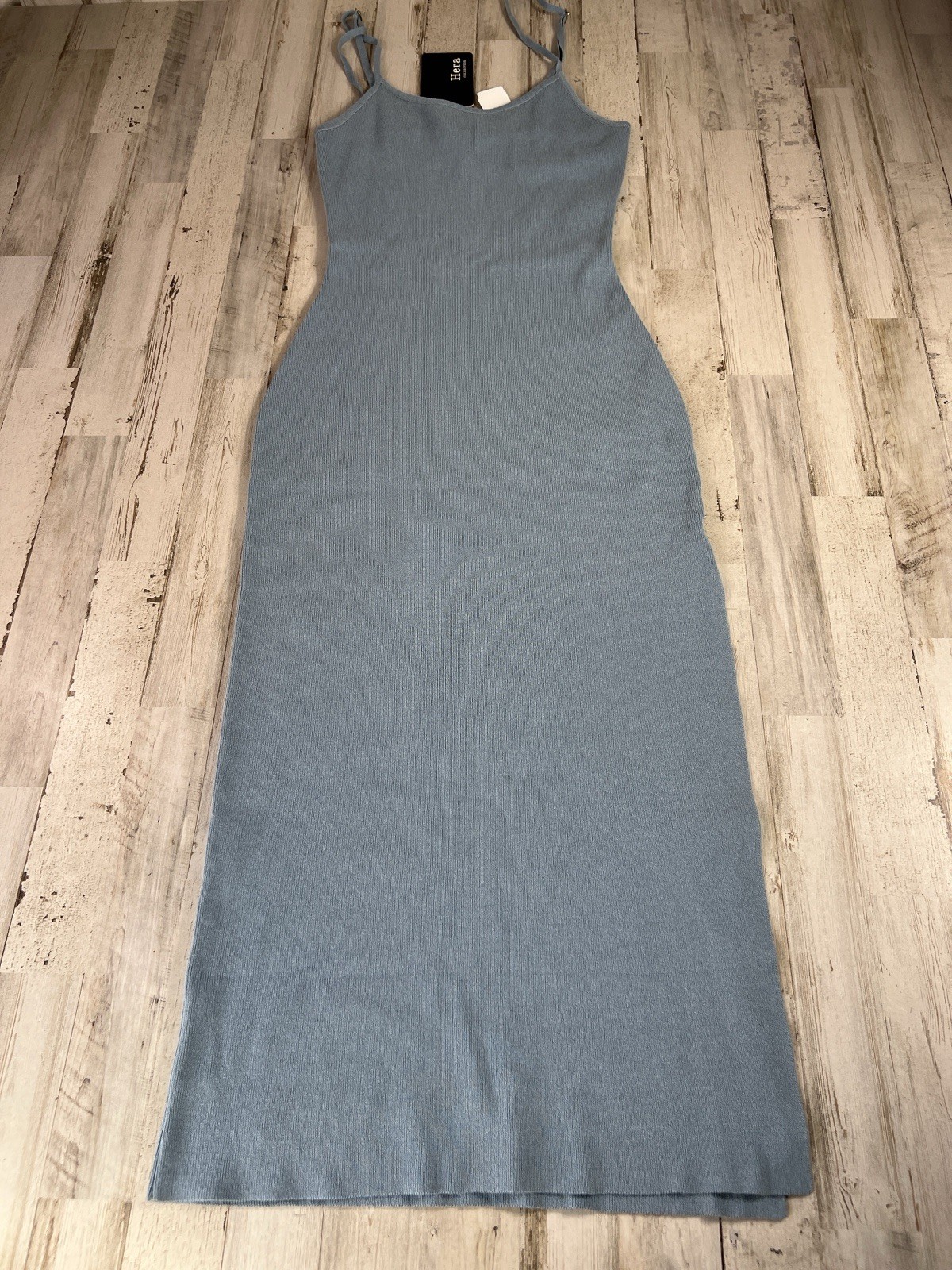 Hera Collection Basic Straped Tube Knit Dress Size – Large Ocean Blue Color